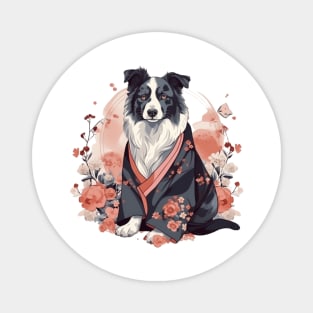 Border Collie in a Kimono Magnet